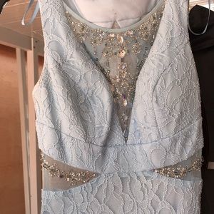 Soft blue prom dress